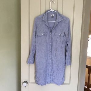 💐5/$25 Old Navy Pinstripe Button Up Shirt Dress